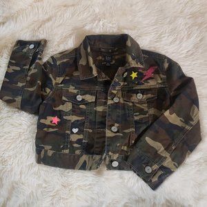 Girls Camoflaged Cropped Jacket